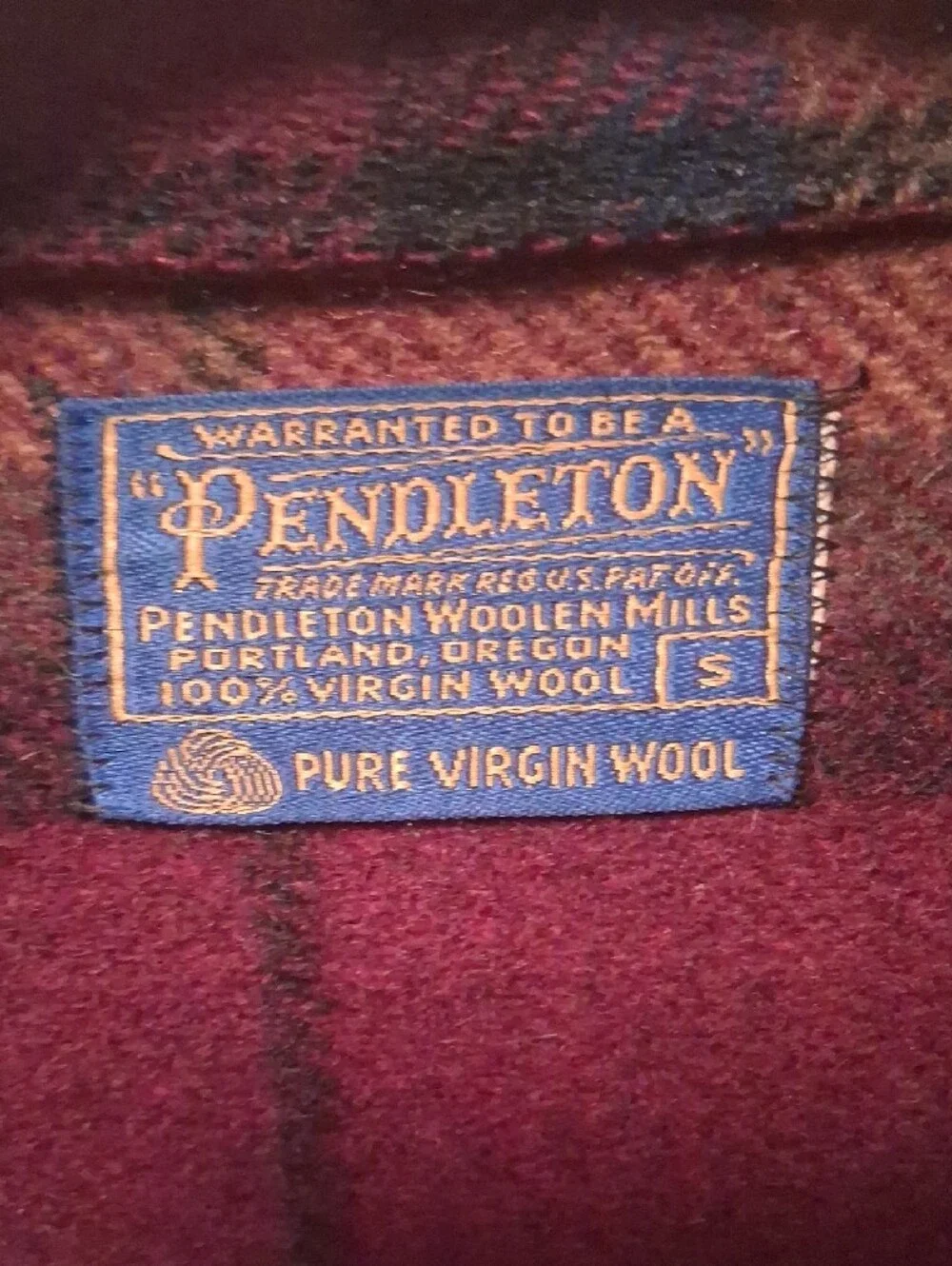 Pendleton Men's Maroon Plaid Wool Field Jacket